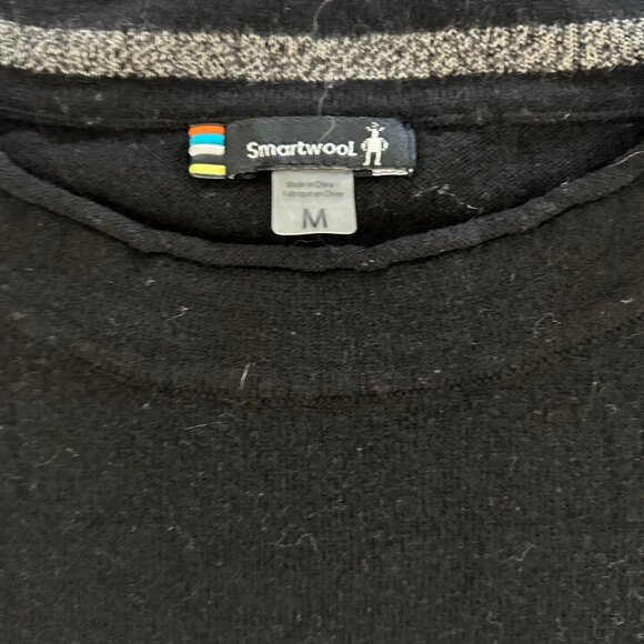 Smartwool Sweater Base Layer Women Black Gray Shadow Pine Pocket Nylon Wool M - Picture 5 of 8
